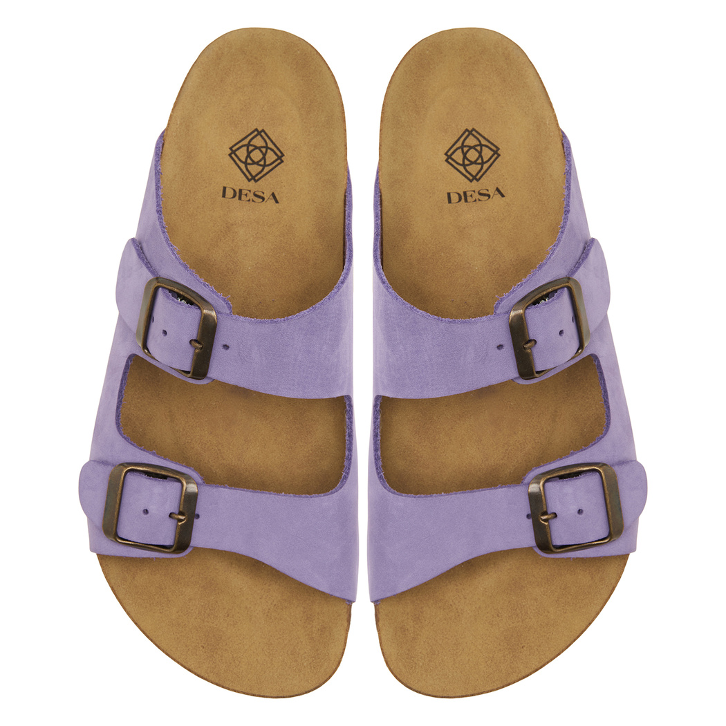 Mor Majori Kadın Deri Terlik