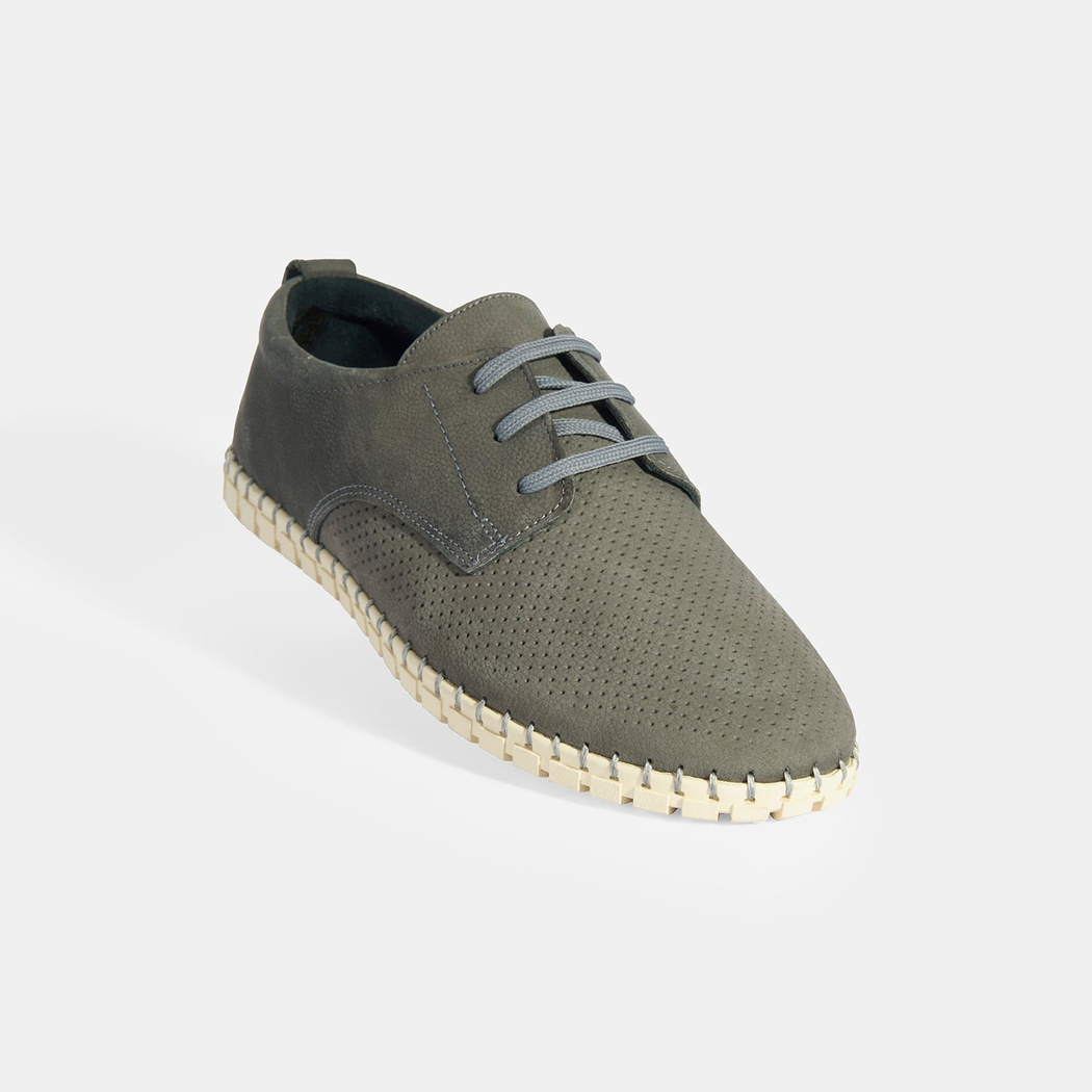 Moriya Gri Erkek Deri Bağcıklı Günlük Ayakkabı