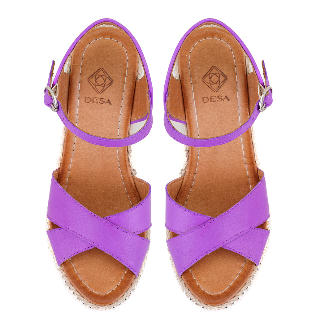 Nadia Mor Kadın Dolgu Topuklu Deri Sandalet