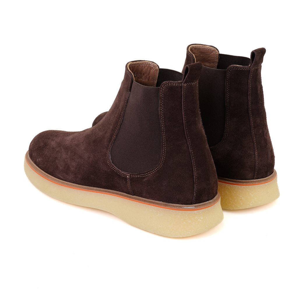 Ndari Kahve Erkek Lastikli Süet Deri Chelsea Bot
