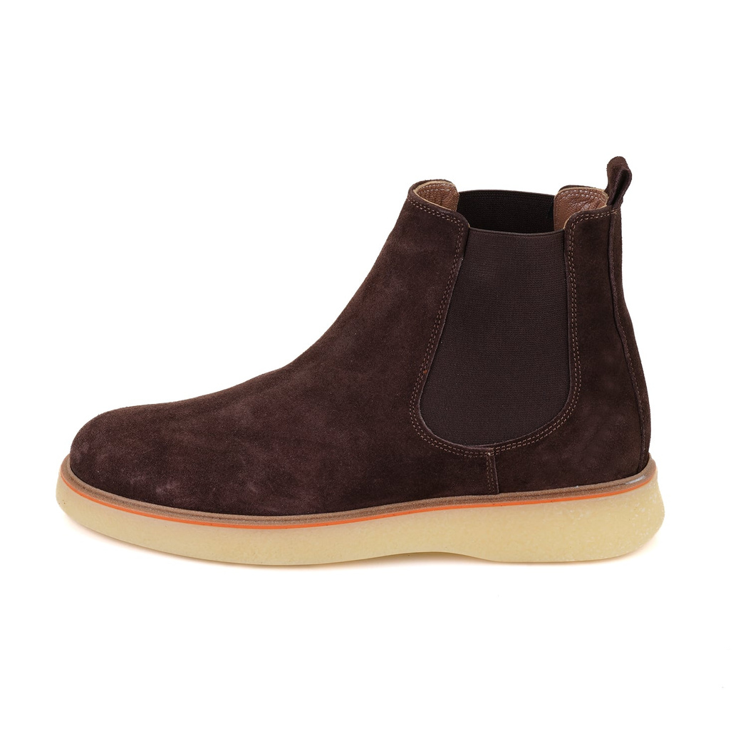 Ndari Kahve Erkek Lastikli Süet Deri Chelsea Bot