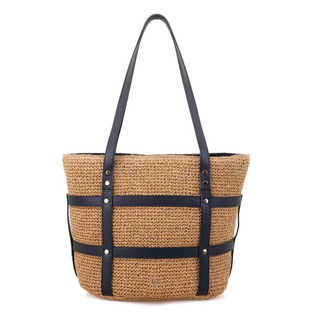 Nick Siyah Kadın Hasır Omuz Çantası