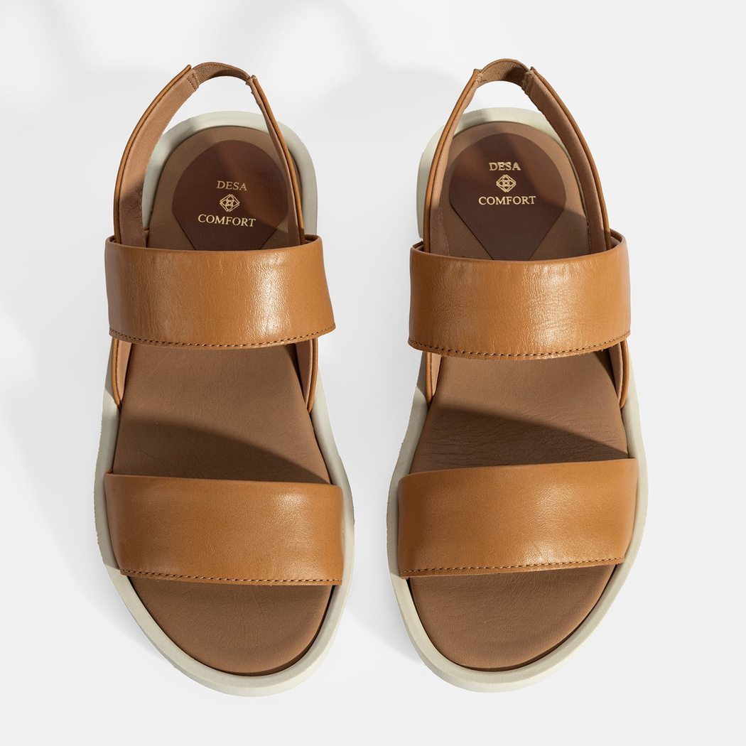 Nicole Sarı Kadın DesaComfort Deri Sandalet