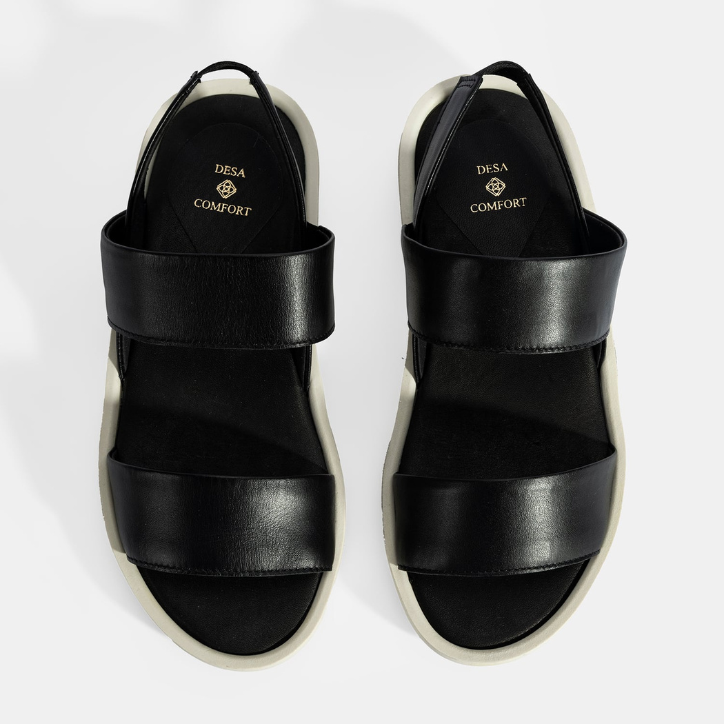 Nicole Siyah Kadın DesaComfort Deri Sandalet