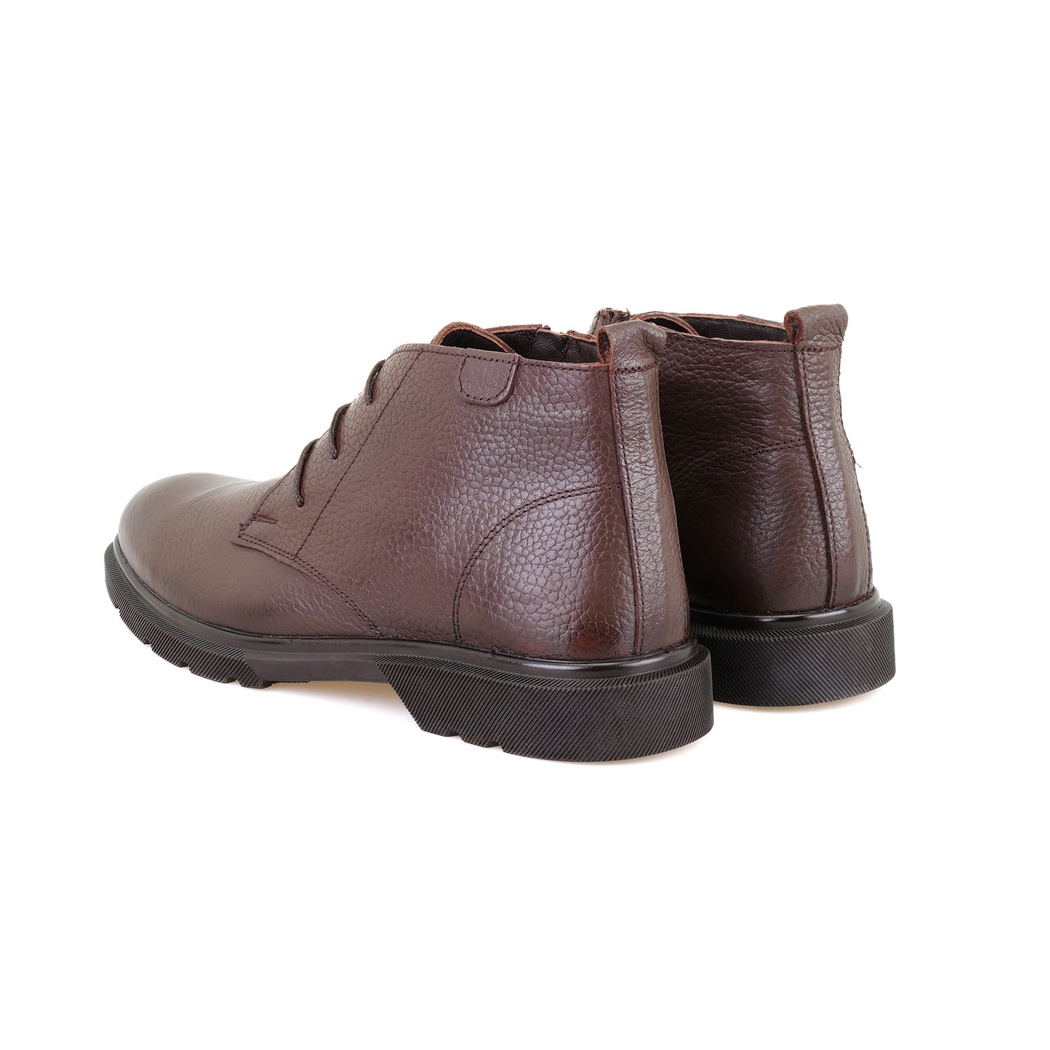 Nicolo Kahve Erkek Fermuarlı Deri Bot