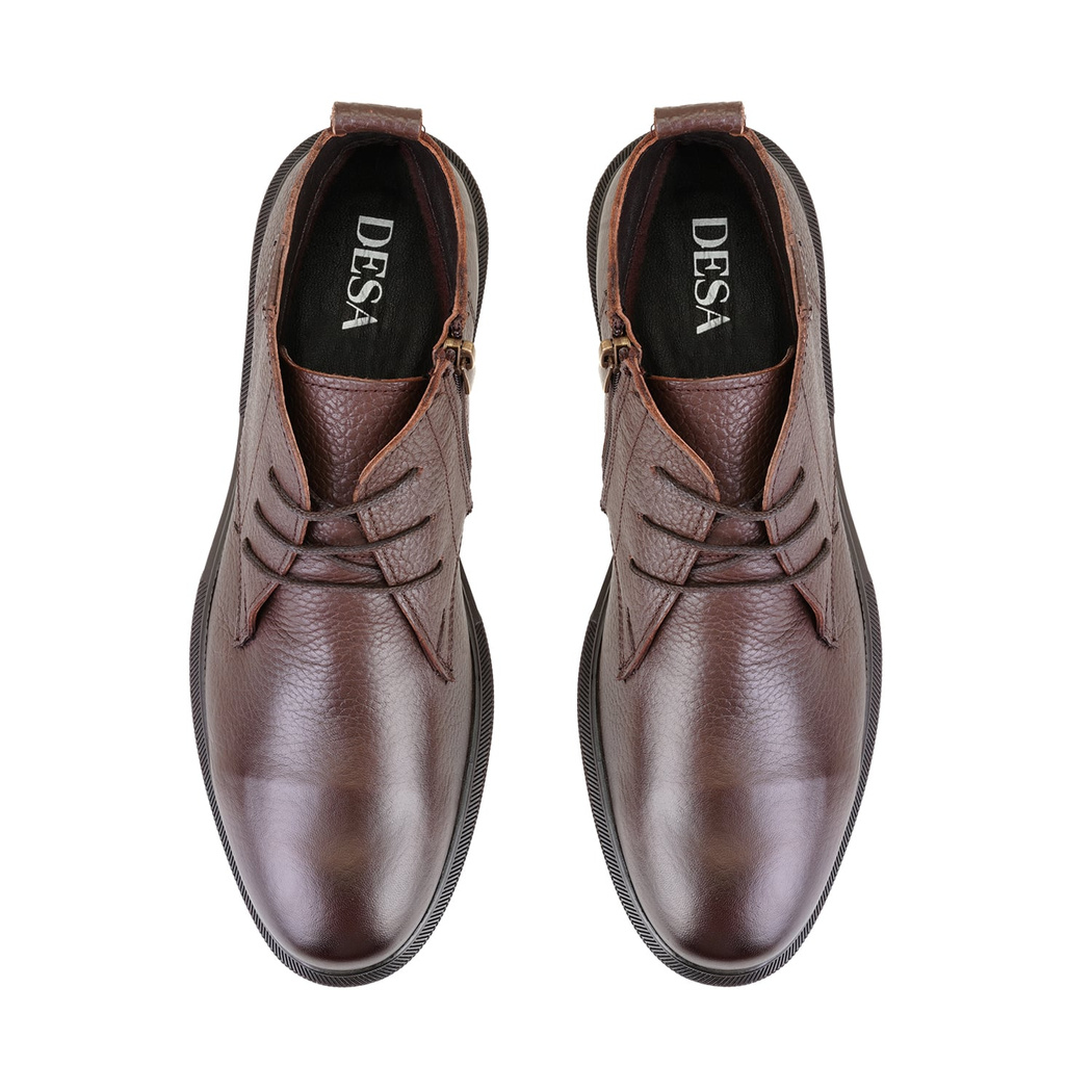 Nicolo Kahve Erkek Fermuarlı Deri Bot