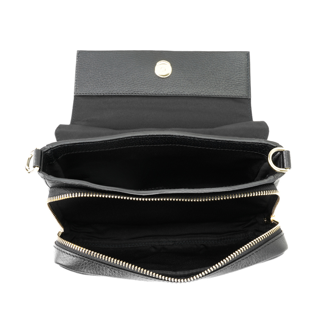 Nikoo Siyah Kadın Deri Çapraz Omuz Çantası