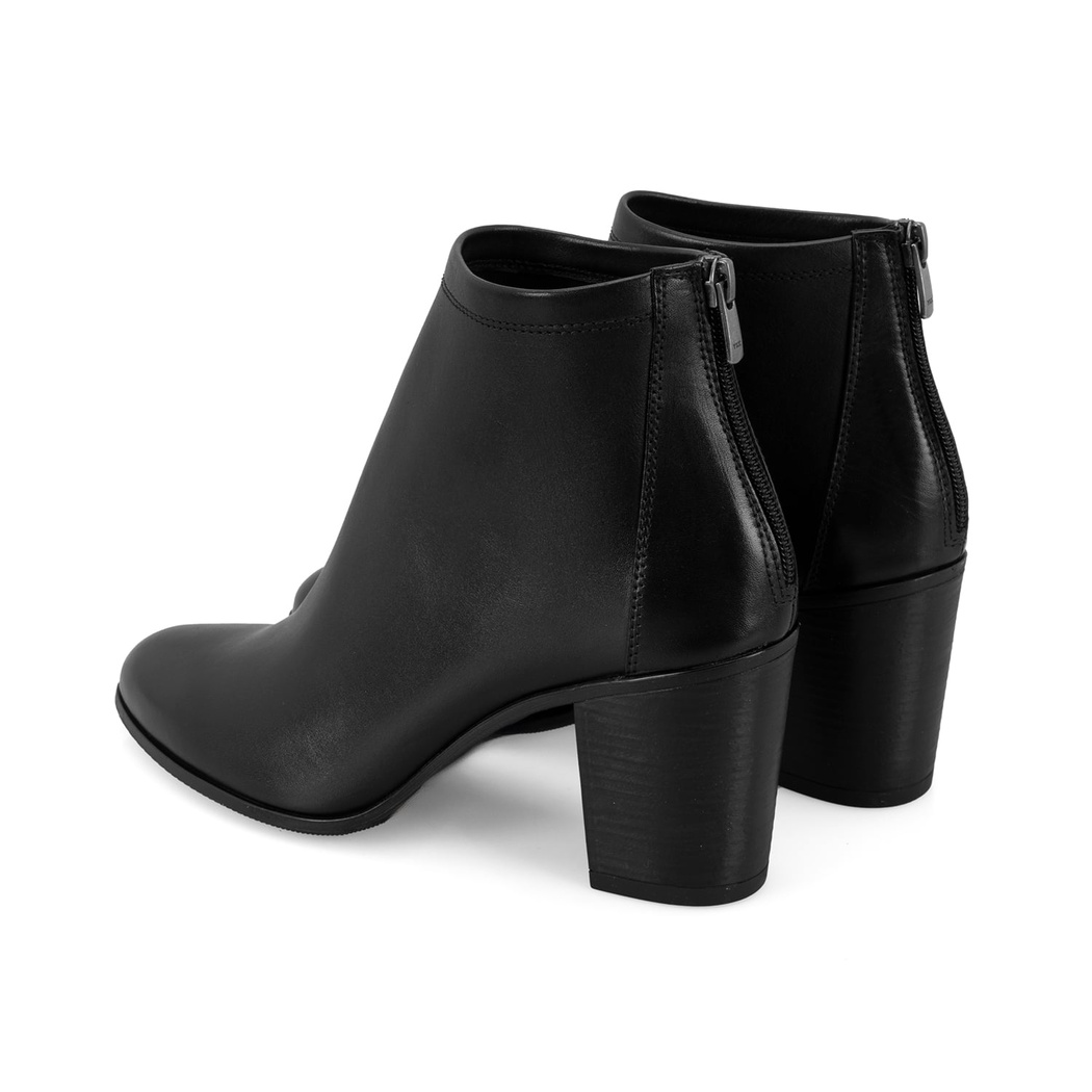Nillie Siyah Kadın Fermuarlı Topuklu Deri Bot