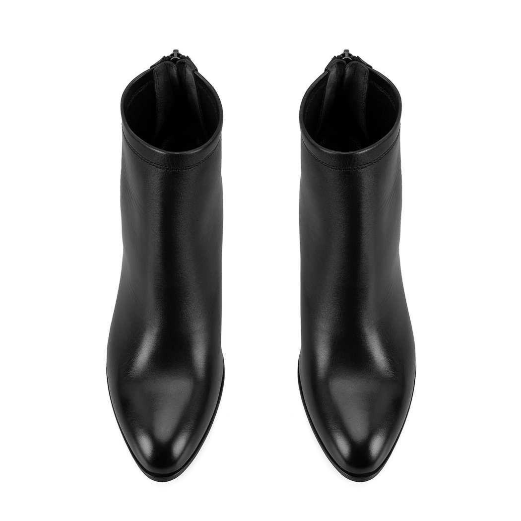 Nillie Siyah Kadın Fermuarlı Topuklu Deri Bot