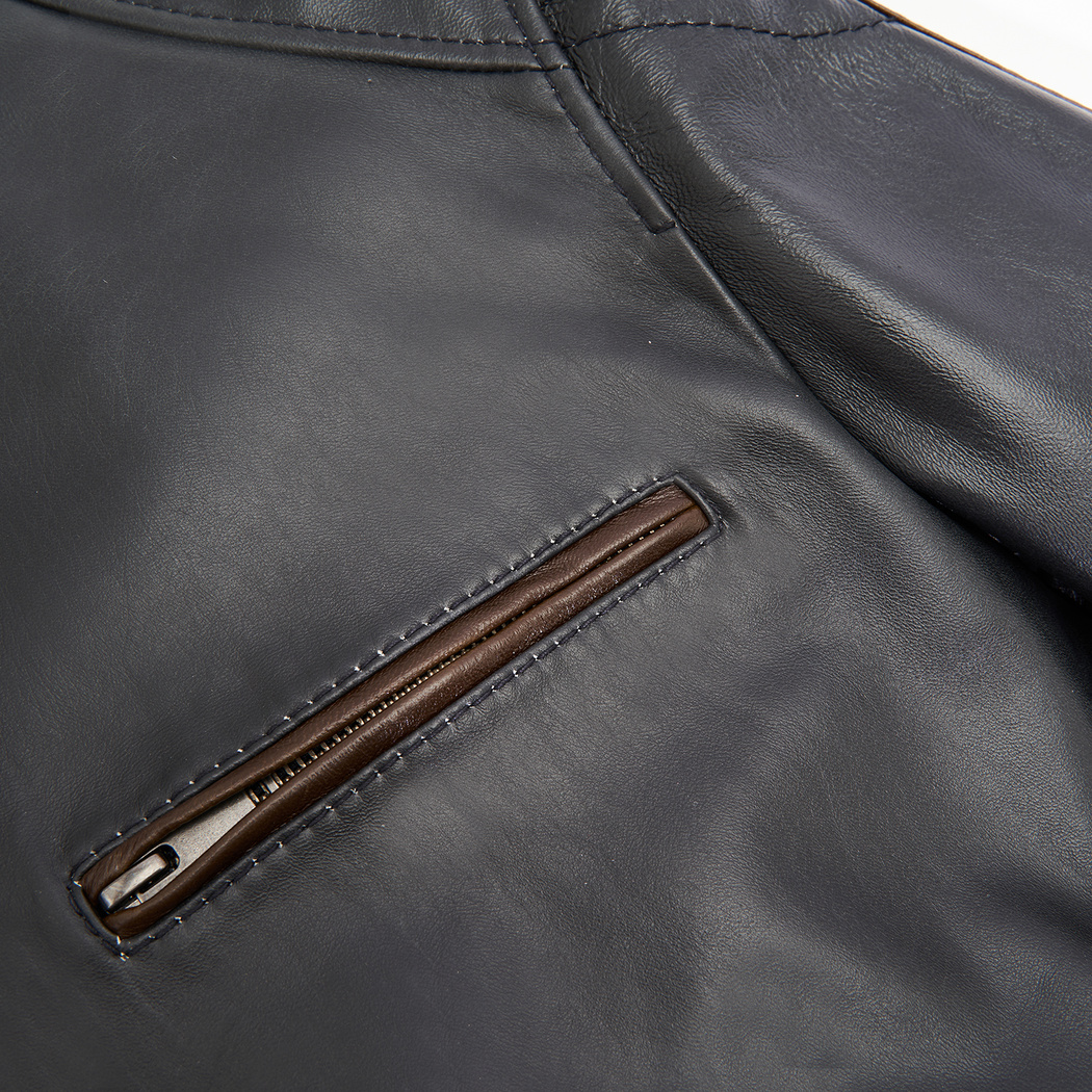 Nobert Lacivert Erkek Deri Ceket