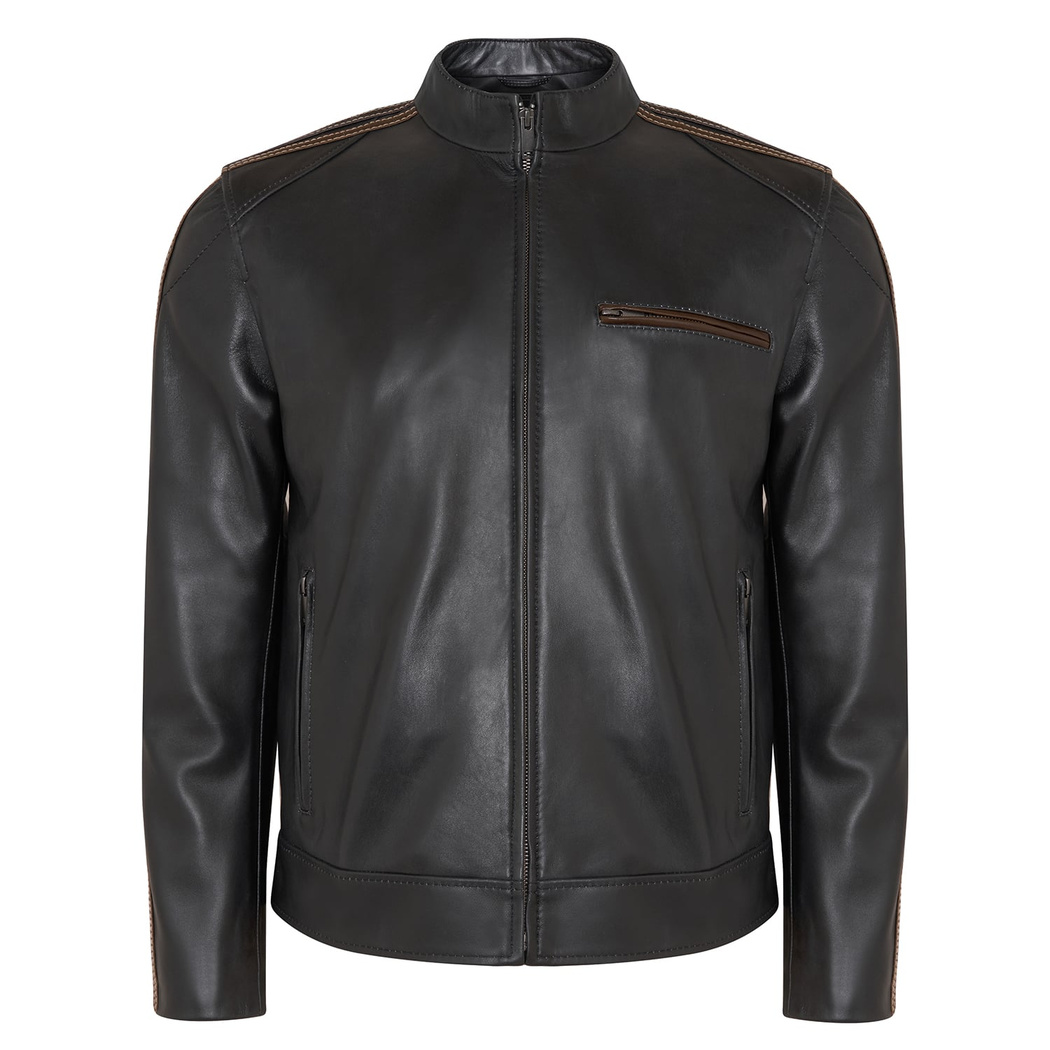 Nobert Lacivert Erkek Deri Ceket