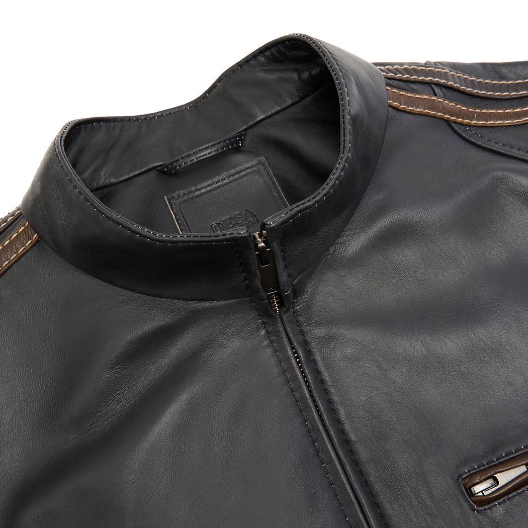 Nobert Lacivert Erkek Deri Ceket