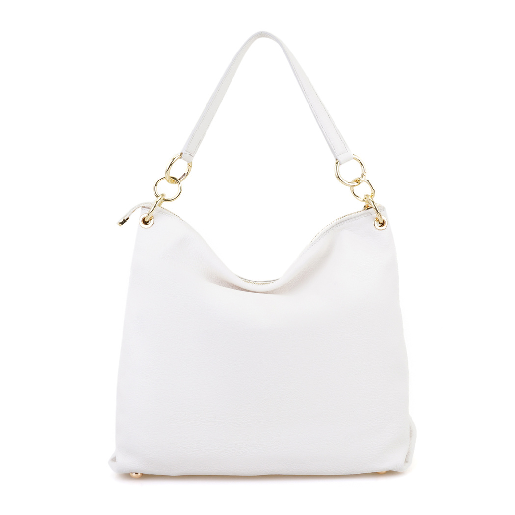Oksana Beyaz Kadın Deri Omuz Çantası