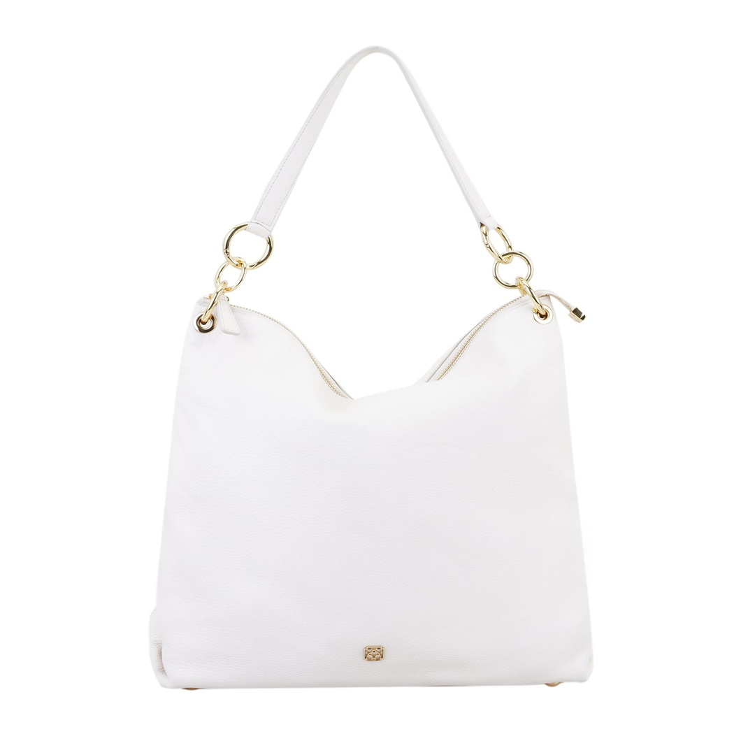 Oksana Beyaz Kadın Deri Omuz Çantası