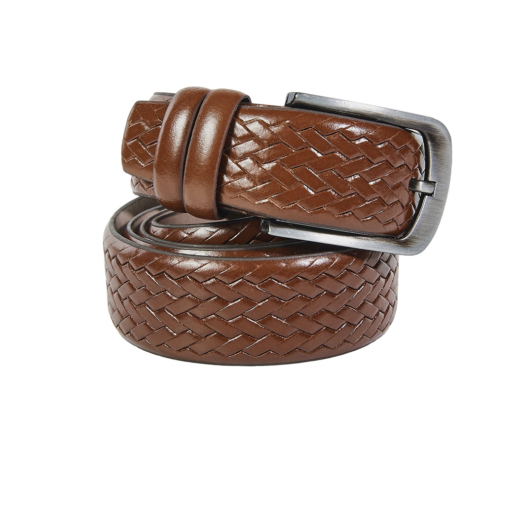 Örgü Desenli Erkek Deri Kemer