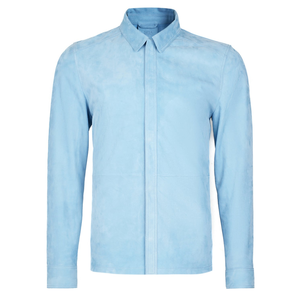 Osvaldo Mavi Erkek Süet Gömlek