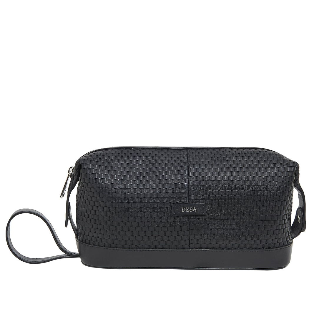 Pacher Erkek Örgü Deri Traş Çantası