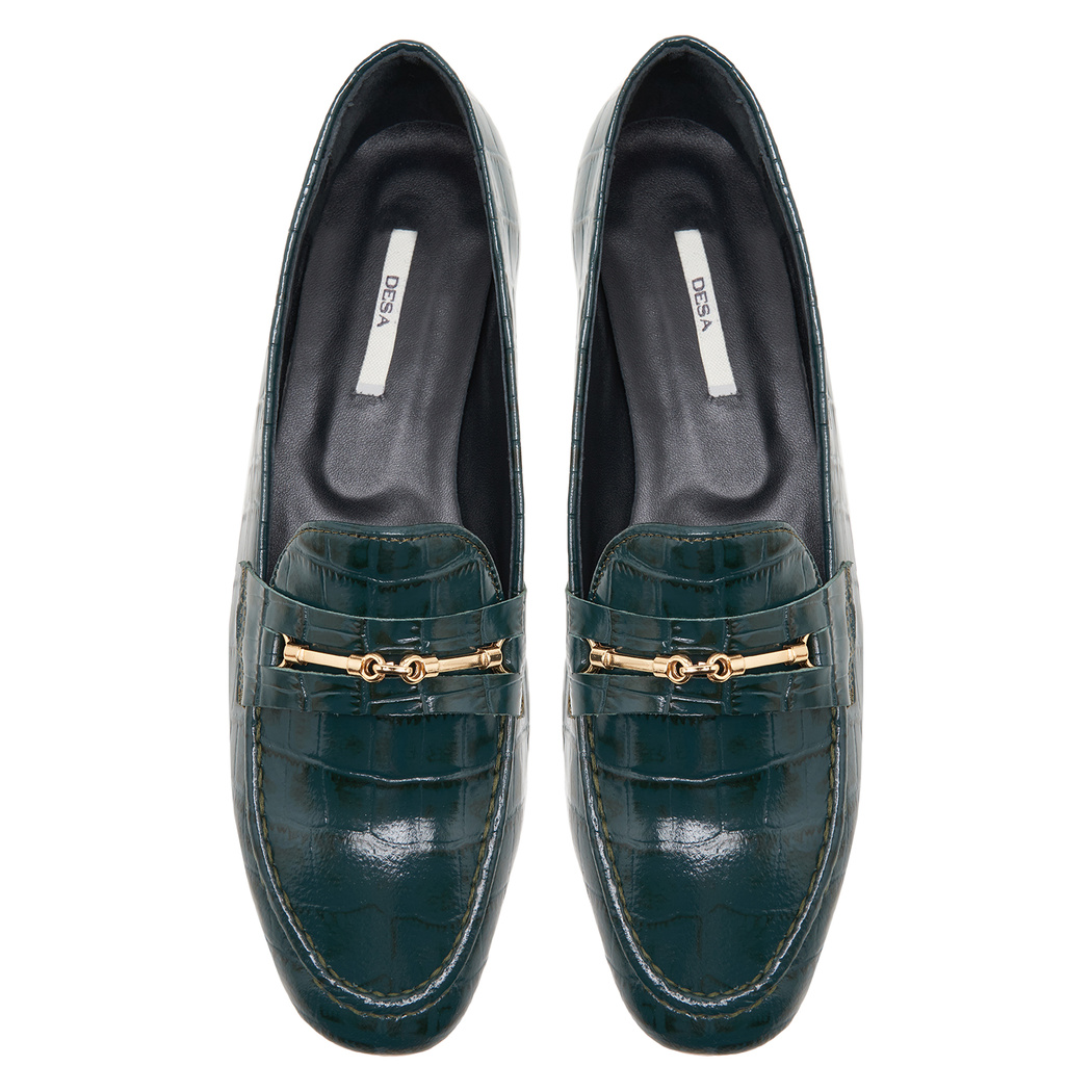 Palmera Yeşil Kadin Deri Loafer Günlük Ayakkabi