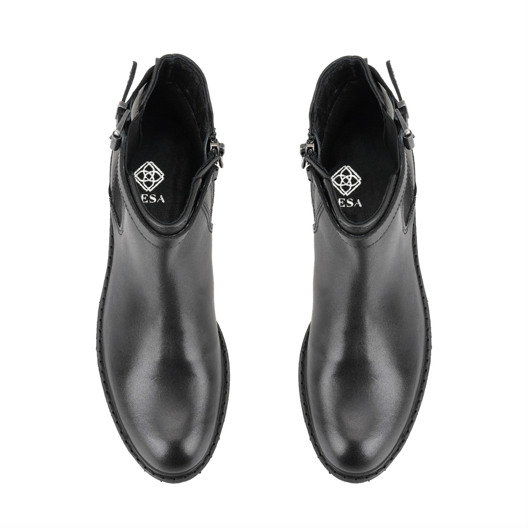 Paloma Siyah Kadın Ayarlanabilir Tokalı Lastikli Deri Bot