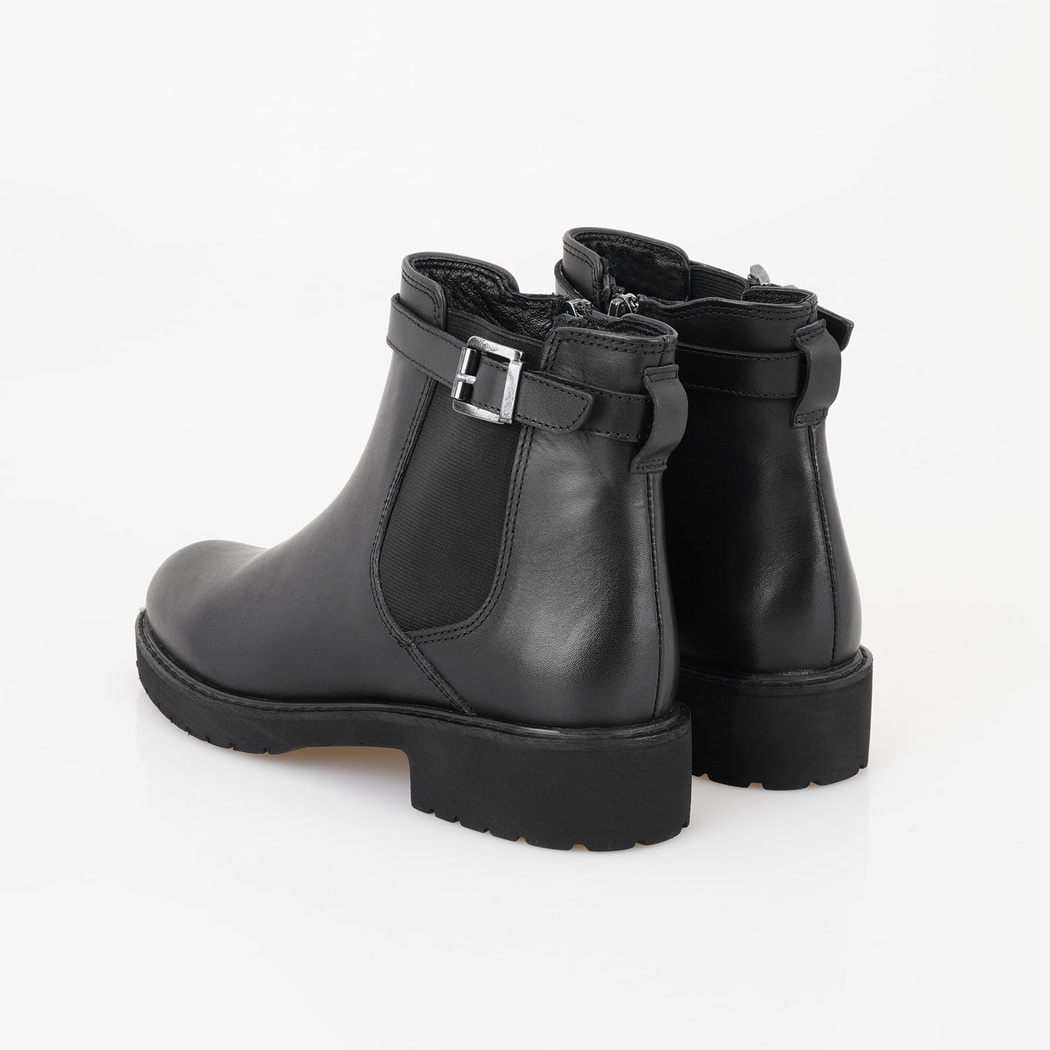 Paloma Siyah Kadın Ayarlanabilir Tokalı Lastikli Deri Bot