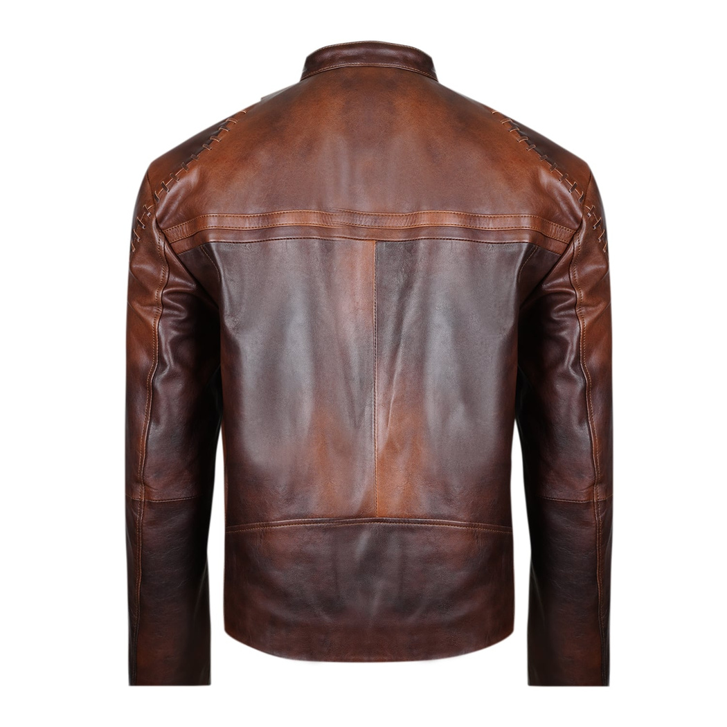 Paolo Kahve Erkek Vintage Deri Ceket