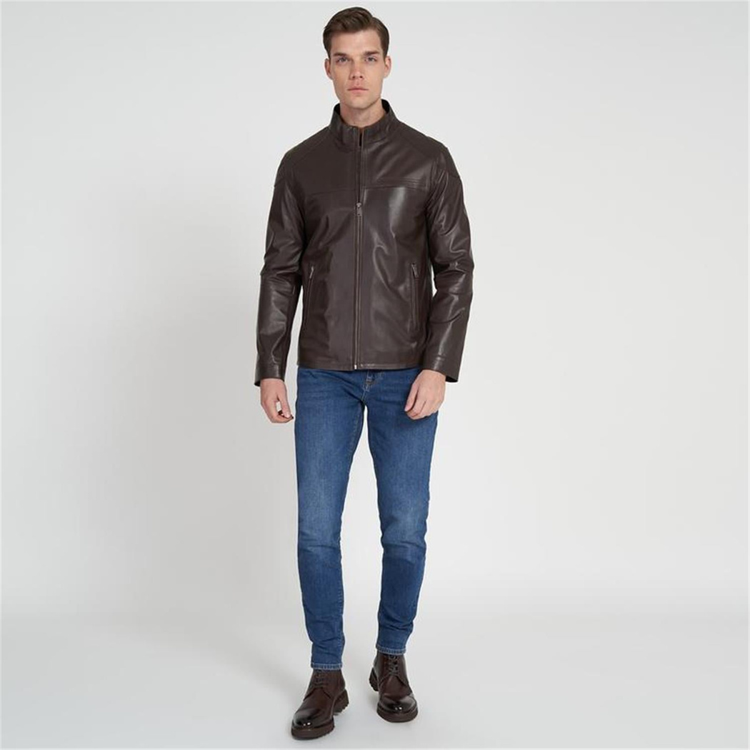 Paul Kahve Erkek Deri Ceket