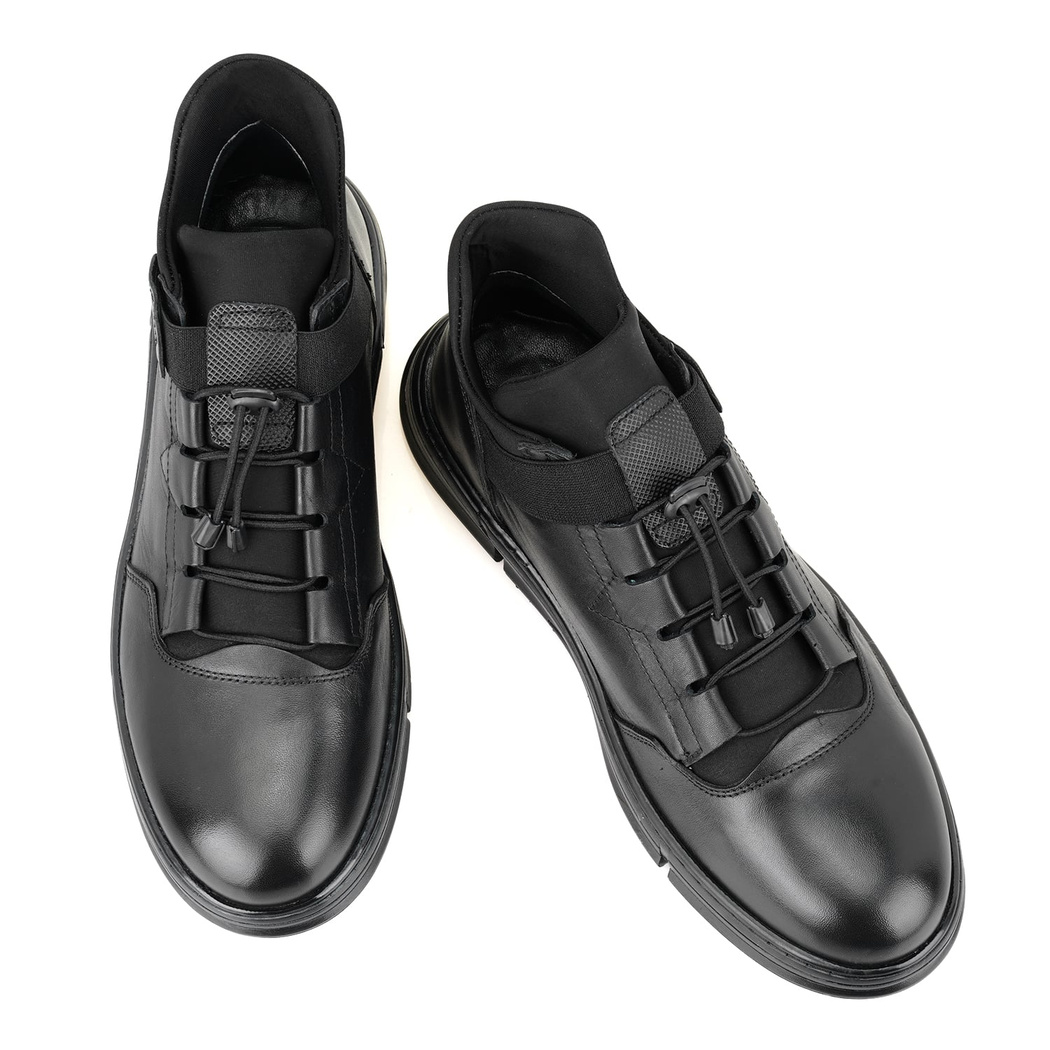 Pavel Siyah Erkek Bağcıklı Deri Bot