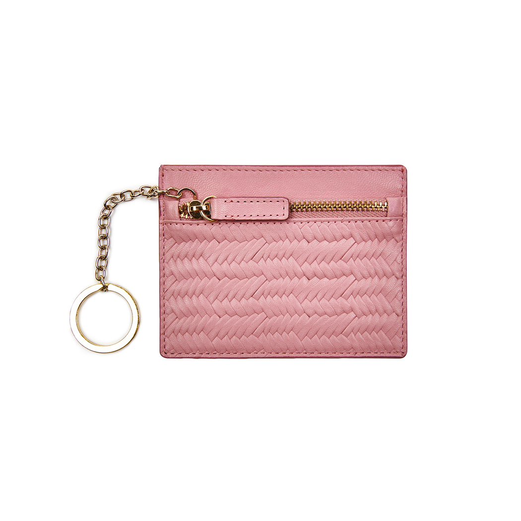 Pembe Kadın Deri Kartlık