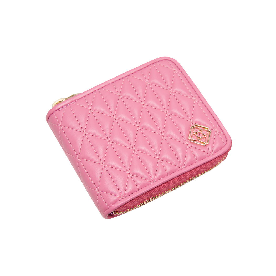 Pembe Kapitone Kadın Deri Cüzdan