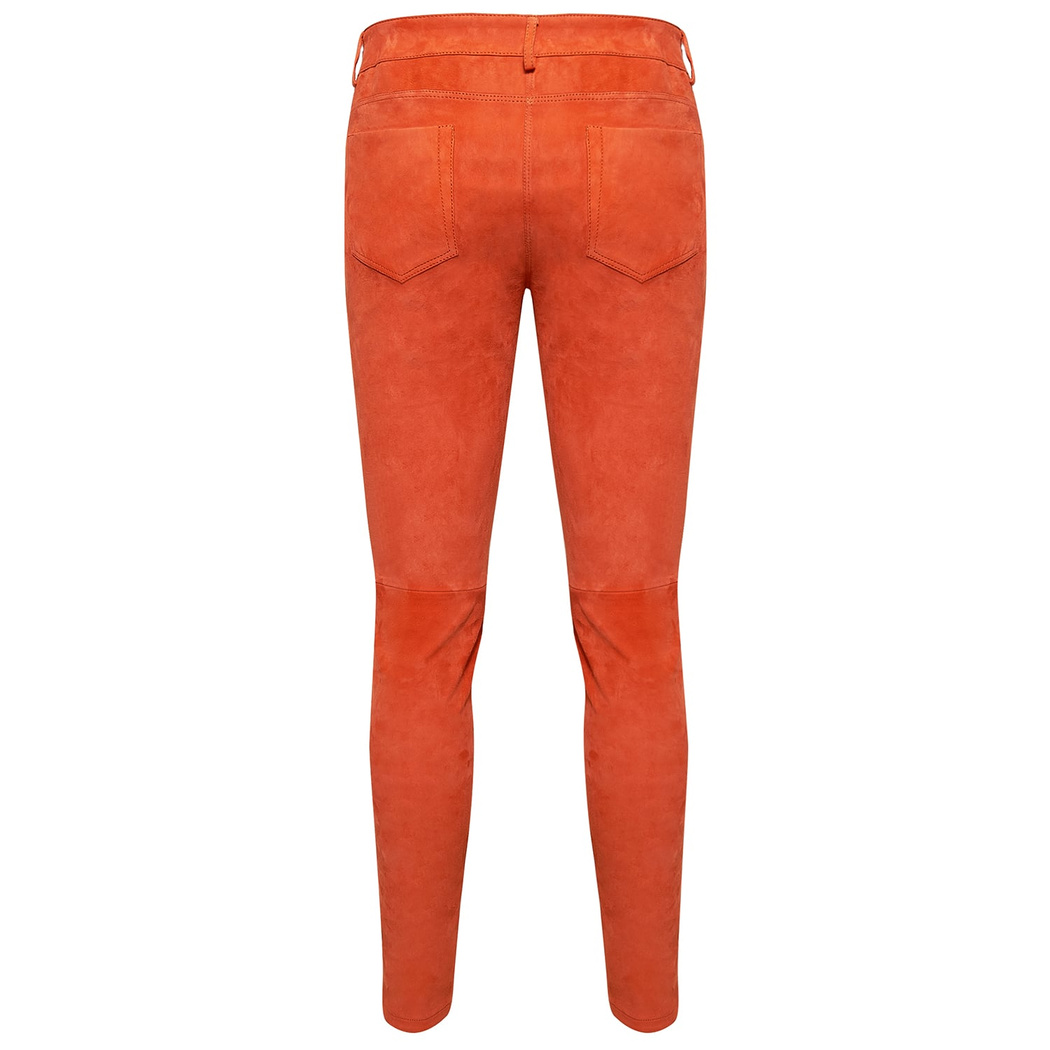 Pembe Roisin Kadın Stretch Deri Pantolon