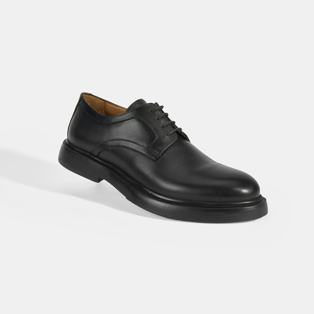 Perdita Siyah Erkek Deri Bağcıklı Klasik Ayakkabı