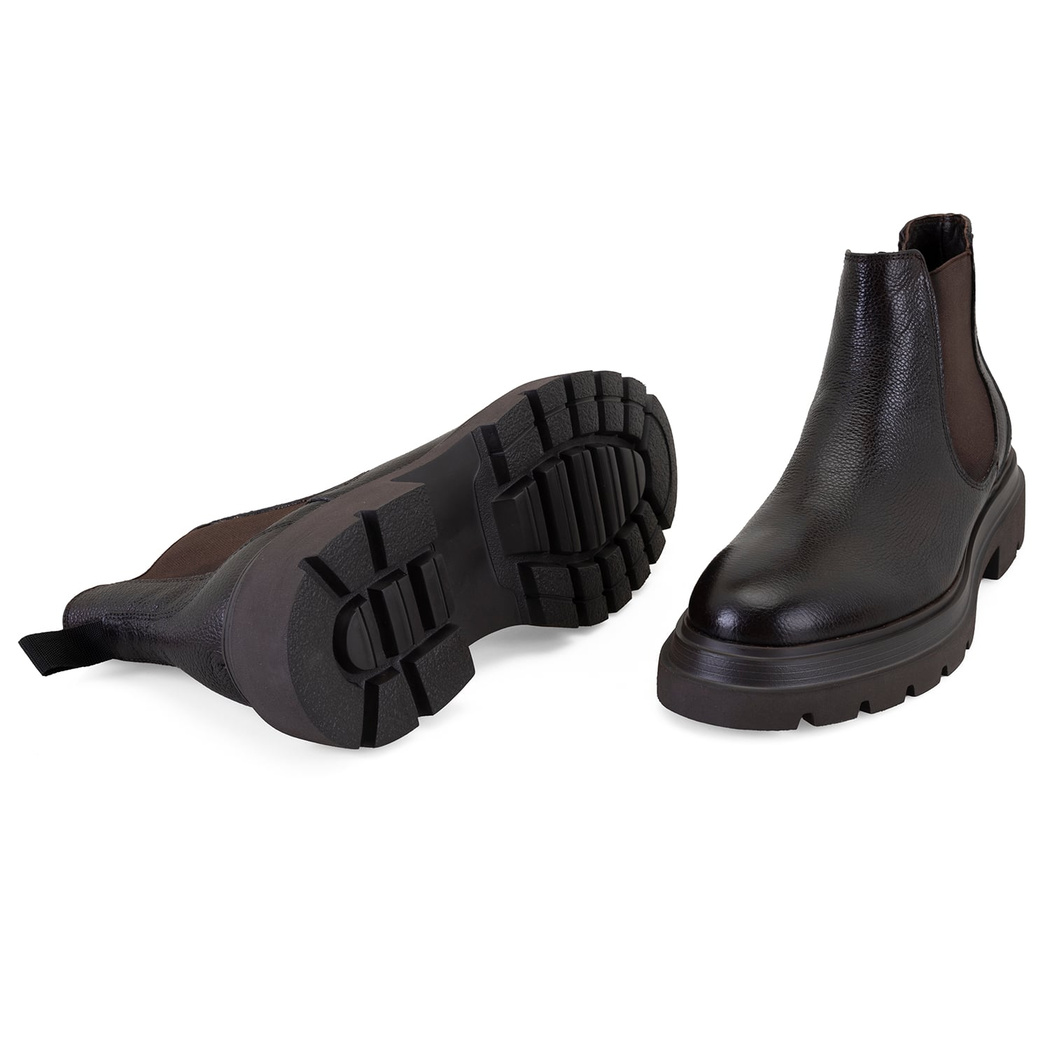 Pietsa Kahve Erkek Lastikli Deri Chelsea Bot