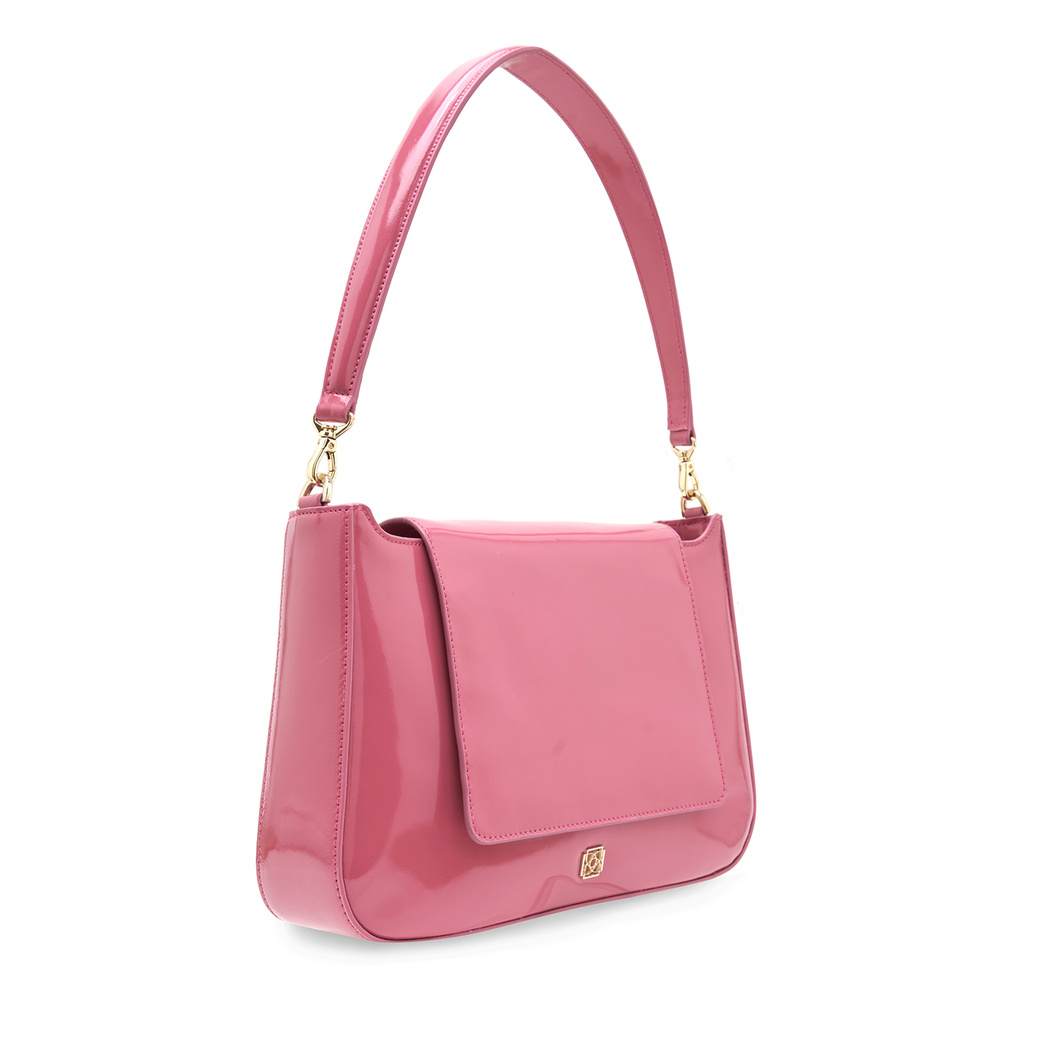 Poppy Fuşya Kadın Rugan Deri Omuz Çantası