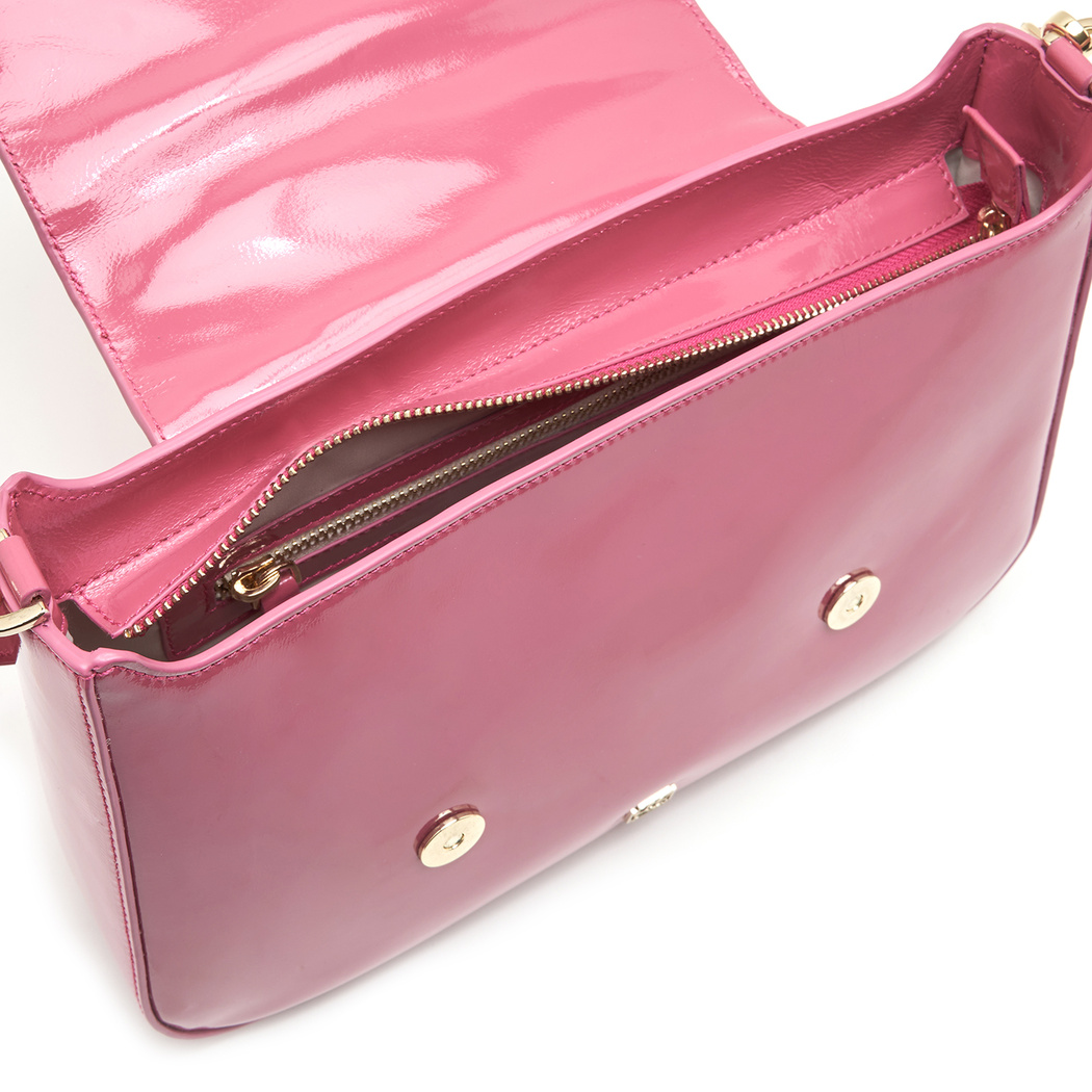 Poppy Fuşya Kadın Rugan Deri Omuz Çantası