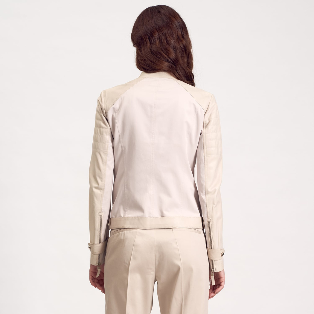 Pudra Kadın Biker Ceket