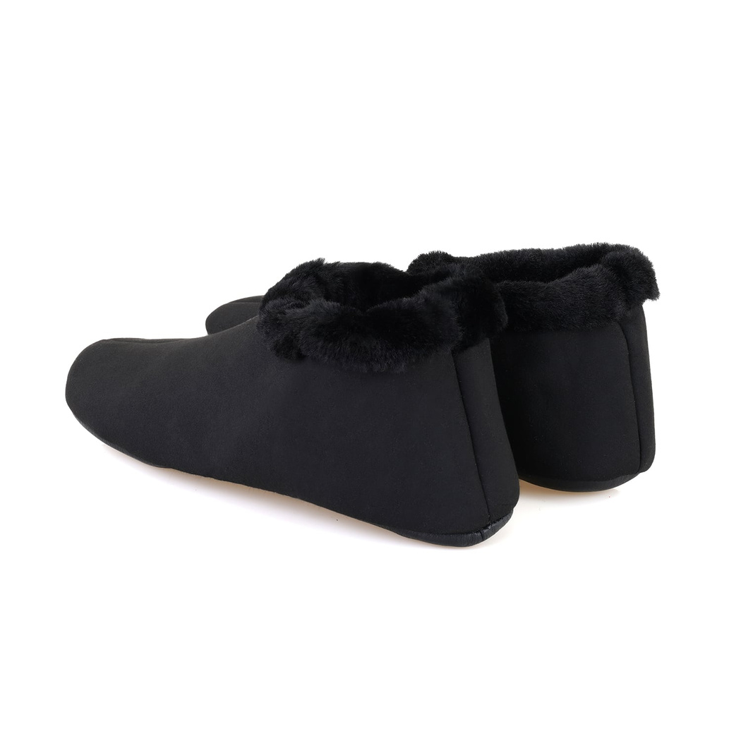 Ranja Siyah Erkek Fluffy Yünlü Patik