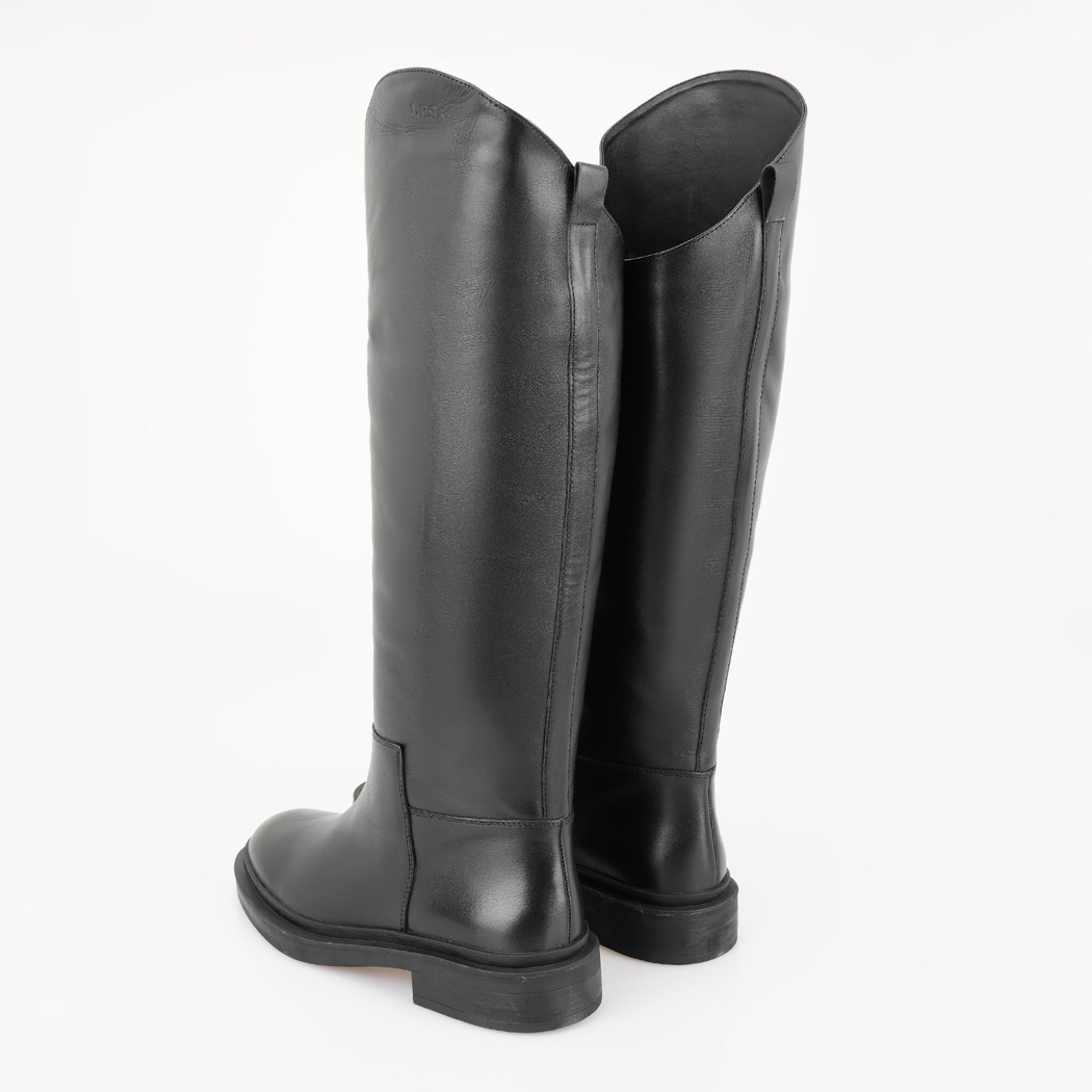 Rebeca Siyah Kadın Deri Binici Çizmesi
