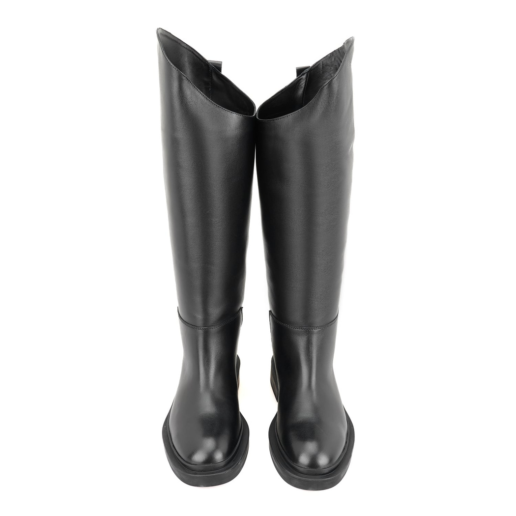 Rebeca Siyah Kadın Deri Binici Çizmesi