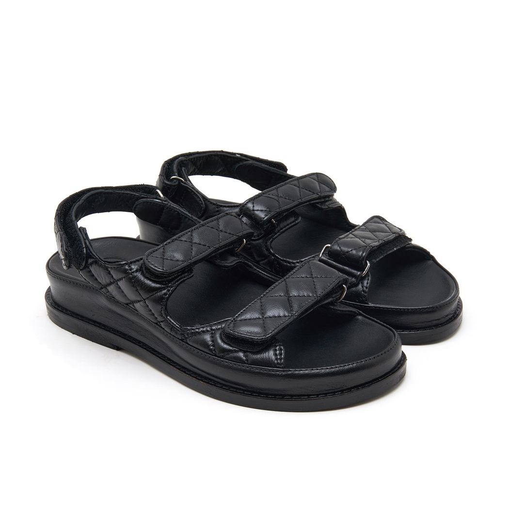 Reese Siyah Kadın Deri Sandalet