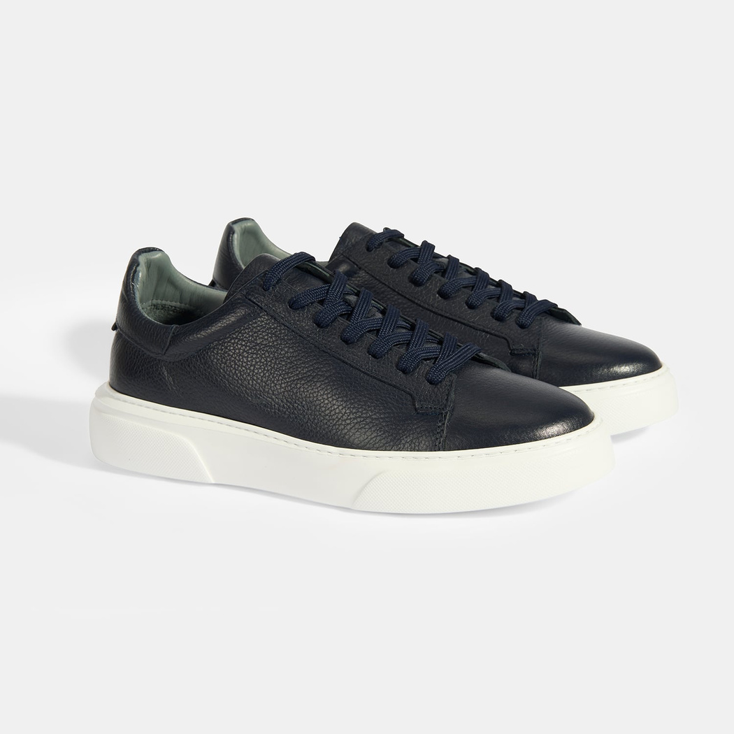 Reminya Lacivert Erkek Deri Bağcıklı Günlük Ayakkabı