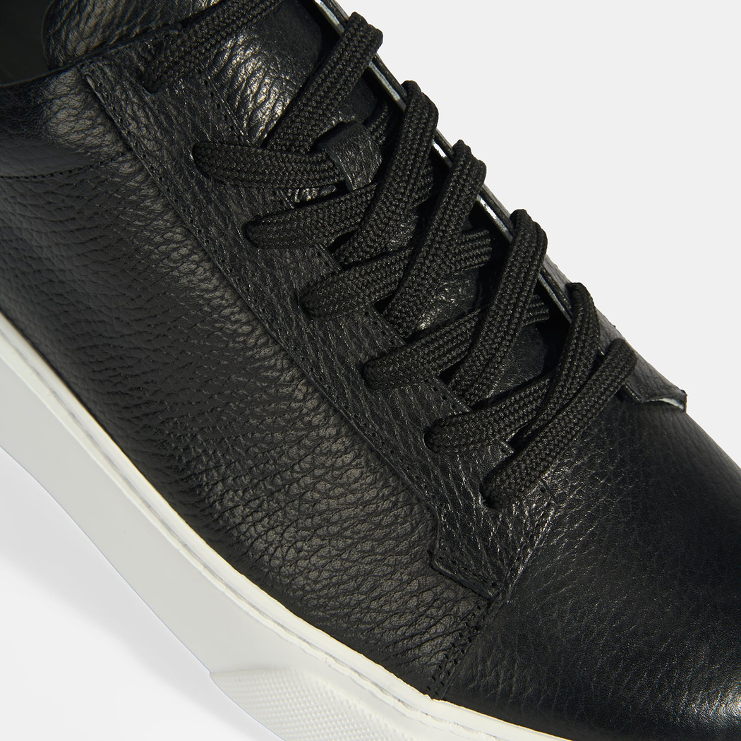 Reminya Siyah Erkek Deri Bağcıklı Günlük Ayakkabı