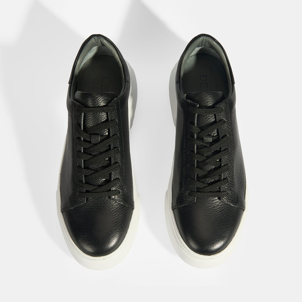 Reminya Siyah Erkek Deri Bağcıklı Günlük Ayakkabı