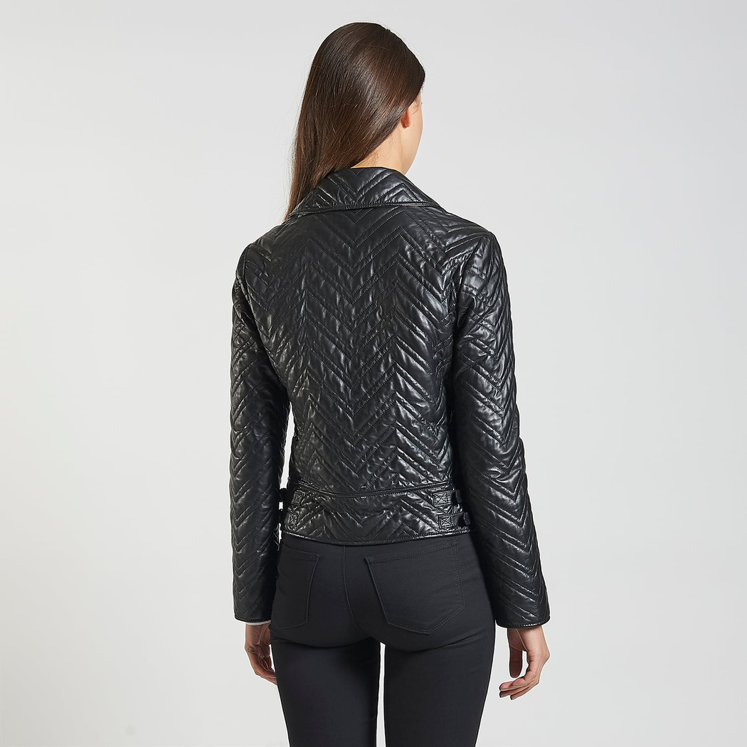 Riccarda Kadın Deri Biker Mont