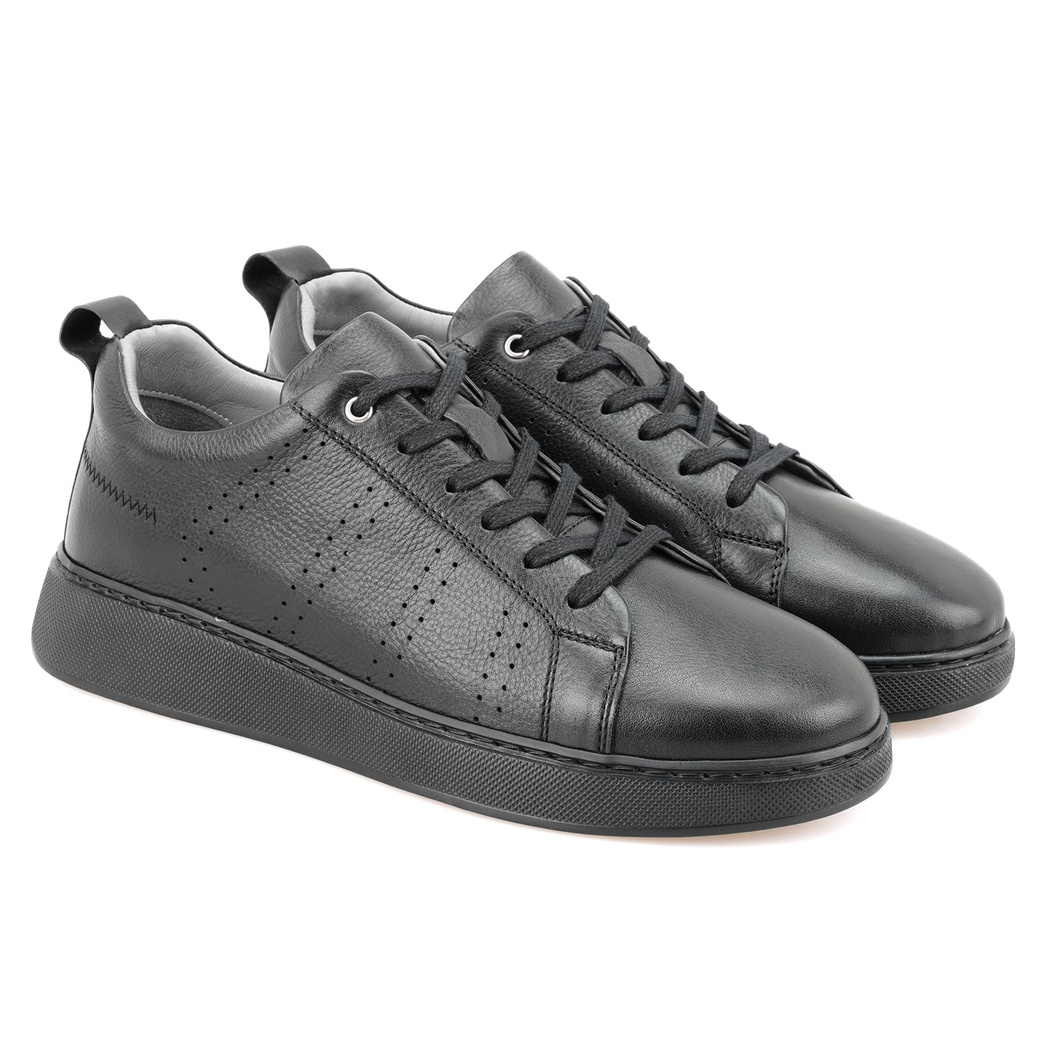 Riya Siyah Erkek Deri Spor Ayakkabı