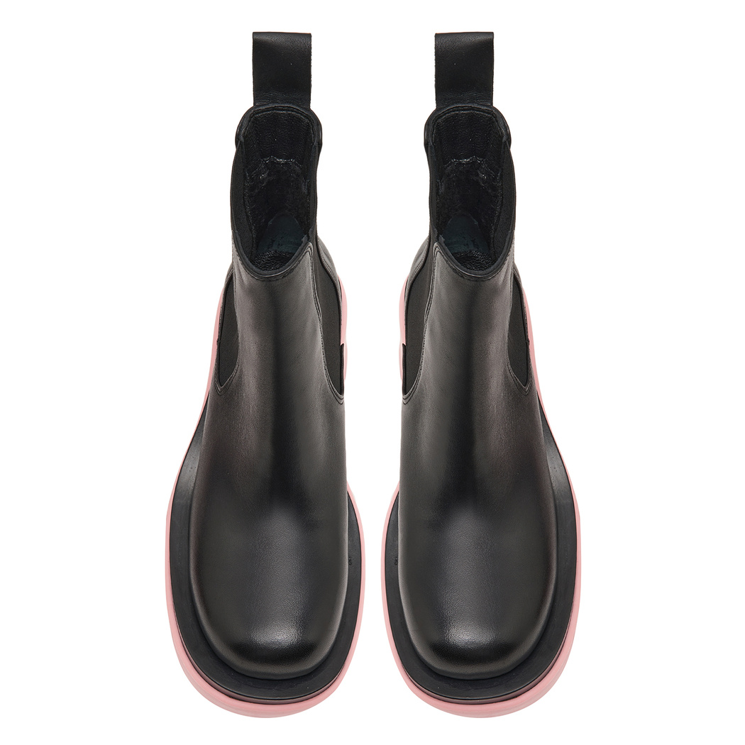 Robust Pembe Kadın Yandan Lastikli Deri Chelsea Bot