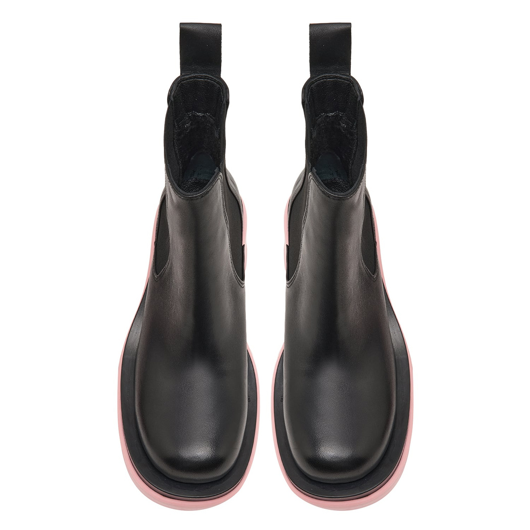 Robust Pembe Kadın Yandan Lastikli Deri Chelsea Bot