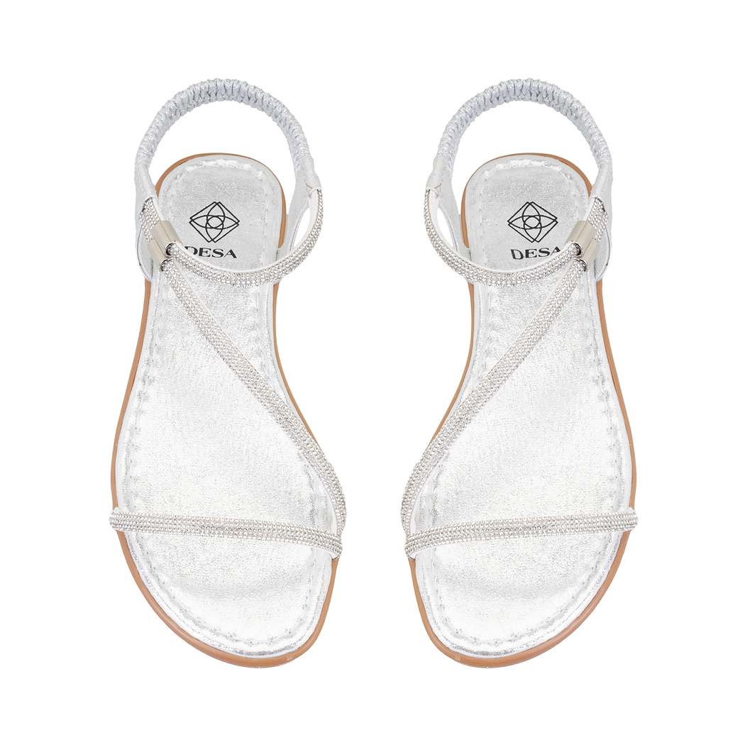 Rosmen Gri Kadın Parlak Taş Detaylı Sandalet