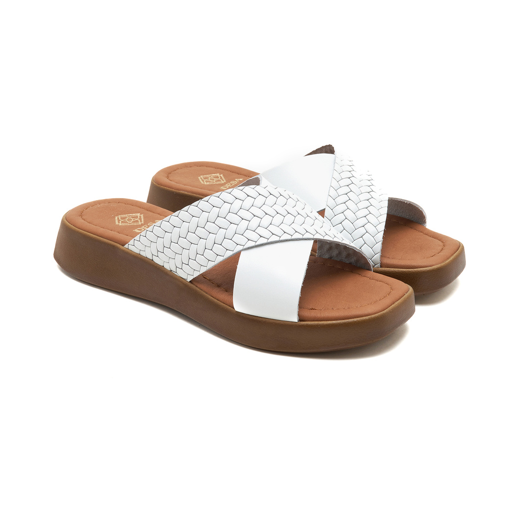 Ross Beyaz Kadın Deri Terlik