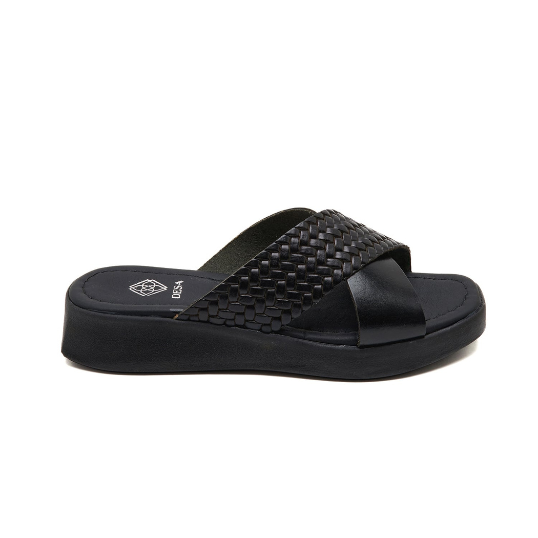 Ross Siyah Kadın Deri Terlik