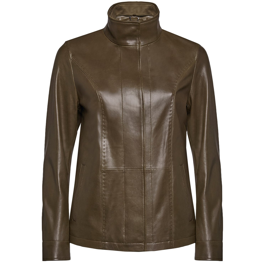 Salvia Kadın Deri Hakim Yakalı Mont